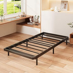 1.6 Inch Bunkie Board Twin Low Profile Heavy Duty Metal Box Spring Twin Bed Base Sturdy Mattress Foundation, Easy Assembly, Noise Free, Black