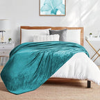 Walensee Fleece Blanket Plush Throw Fuzzy Lightweight (Twin Size 60x80 Teal) Super Soft Microfiber Flannel Blankets for Couch, Bed, Sofa Ultra Luxurious Warm and Cozy for All Seasons