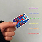 100 PCS USA Travel Stickers Pack – American Quotes, Food & Culture Vinyl Waterproof Decals for Laptop, Water Bottle, Scrapbook, Hard Hat, Car Gift for Kids, Teens, Adults