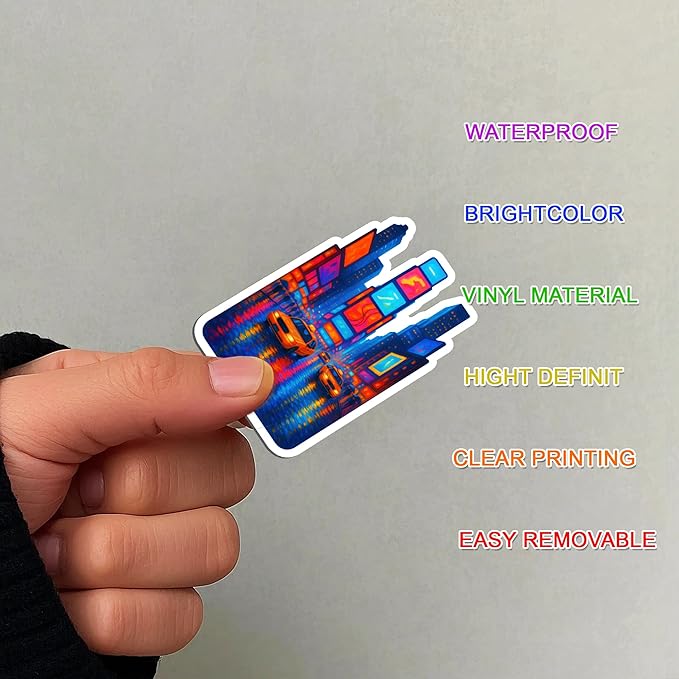 100 PCS USA Travel Stickers Pack – American Quotes, Food & Culture Vinyl Waterproof Decals for Laptop, Water Bottle, Scrapbook, Hard Hat, Car Gift for Kids, Teens, Adults