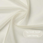 KEQIAOSUOCAI Ivory Sheer Curtains - Grommet Light Filtering Window Treatment Voile Curtain Panels for Living Room (54 Wide 72 Long Per Panel,2 Panels)