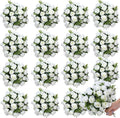 Zeyune 16 Bunches 12 Inch Artificial Mini Rose Bouquet 160 Heads Bridal Flower Bouquets Fake Silk Rose Bulk for Wedding Bridal Shower Christmas Home Office Garden Decoration(White)