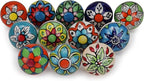 Cabinet Multicolor Assorted Ceramic Drawer Pull Handle Kitchen Cupboard Wardrobe Knob Boho Room Decorative Furniture Hardware Dresser Drawers Knobs-Pack of 30