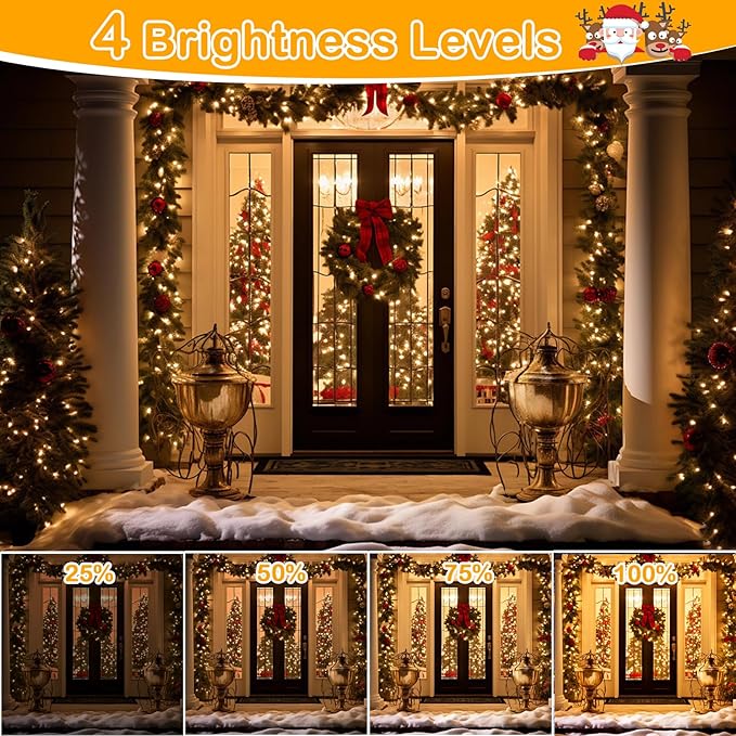 Decute 164FT 500LED Christmas Fairy String Lights Dimmable with Remote Control Copper Wire Starry Lights with UL Cerficated Decorative for Party Wedding Bedroom Christmas Tree Warm White