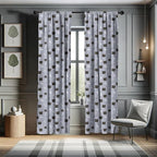 Ambesonne Outer Space Window Curtains, Astronaut Cats Exploring The Universe on Dotted Background, Lightweight Decor 2-Panel Set with Rod Pocket, Pair of - 28" x 95", Purple Grey