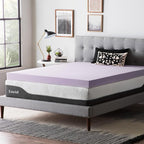 LUCID 4 Inch Lavender Infused Memory Foam Mattress Topper, King Size – Ventilated Design – Pressure Relieving Bed Topper - Mattress Pad – CertiPur Certified