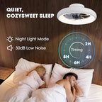 Ceiling Fans with Lights and Remote, 15'' Low Profile Flush Mount Ceiling Fan with Lights, 6 Wind Speeds, Modern Dimmable LED Ceiling Fan, Smart Ceiling Fan for Bedroom, Kids Room (White)