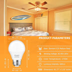 Cotanic Ceiling Fan Light Bulbs 2700K Warm White, A15 LED Bulb E26 Medium Screw Base,6W Small Chandelier Light Bulb 60W Equivalent,600lm,Non-Dimmable,6 Pack
