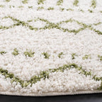 SAFAVIEH Arizona Shag Collection Area Rug - 10' x 14', Ivory & Green, Moroccan Design, Non-Shedding & Easy Care, 1.6-inch Thick, Ideal for The Living Room, Bedroom, Dining Room (ASG741Y-10)