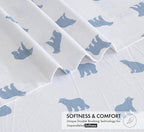 RUVANTI Flannel Sheets King Size - 100% Cotton Brushed King Bed Sheets Set - Deep Pockets 16 Inches - All Seasons Breathable & Extra Soft - Warm & Cozy, 4 Piece, Happy Cubs