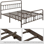 Yaheetech Classic Metal Platform Bed Frame Mattress Foundation with Victorian Style Iron-Art Headboard/Footboard/Under Bed Storage/No Box Spring Needed/King Size Bronze