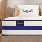 Vesgantti Queen Mattress, 10 Inch Hybrid Innerspring Mattress in a Box with Memory Foam, Durable Support & Pressure Relief, Medium Firm Feel