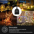 Kasa Outdoor Smart Dimmer Plug, IP64 Plug- in Dimmer for Outdoor String Lights, Compatible with Alexa, Google Assistant & SmartThings, Long Wi-Fi Range 2.4Ghz, No Hub Required, ETL Certified(KP405)