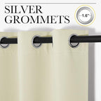 NICETOWN Closet Curtain for Bedroom Door Privacy, Faux Folding Accordion Doors, Blackout Noise Reducing Room Divider Curtains for Doorway Laundry Room Bifold Door (1 Panel, 5ft wide x 9ft long, Beige)