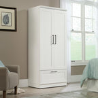 Sauder HomePlus Wardrobe/Storage Cabinet, Spacious Hidden Storage, Wardrobe Armoire, 29.1x20.9x71.2 - Soft White Finish