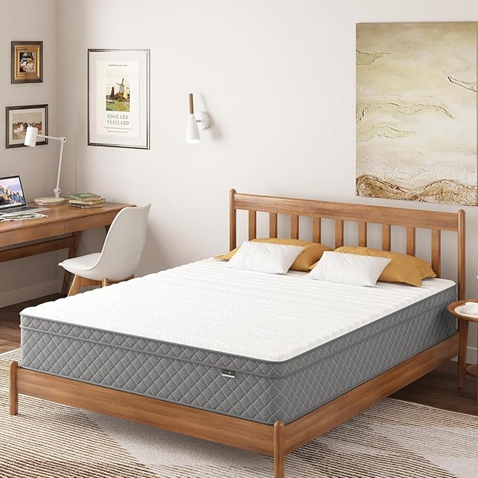 PurrJoys Twin XL Mattress, 12 Inch Hybrid Twin XL Size Mattress with Cooling Gel Memory Foam and Pocket Springs, CertiPUR-US Certified, Medium Firm