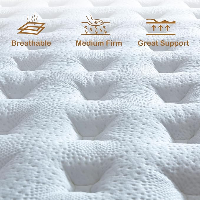 King Size Mattress, 14 Inch King Size Memory Foam Mattress in A Box for Comfort Sleep & Pain Relief, CertiPUR-US Certified, Medium Firm Mattresses
