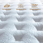 King Size Mattress, 12 Inch King Size Memory Foam Mattress in A Box for Comfort Sleep & Pain Relief, CertiPUR-US Certified, Medium Firm Mattresses