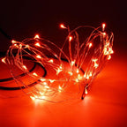 Karlling USB Plug in LED Fairy Lights,5 Packs of 50 LED Bulbs 16 Ft Silver Wire Waterproof Starry String Lights for Bedroom Patio Garden Party Wedding Commercial Lighting (Red)