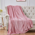 Walensee Fleece Blanket Plush Throw Fuzzy Lightweight (XL-Twin Size 66x90 Blush) Super Soft Microfiber Flannel Blankets for Couch, Bed, Sofa Ultra Luxurious Warm and Cozy for All Seasons