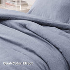 Bedsure Full Comforter Set - Navy Blue Soft Bedding for All Seasons, Cationic Dyed Bed Set, 3 Pieces, 1 Full Size Comforter (82"x86") and 2 Pillow Shams (20"x26"+2")