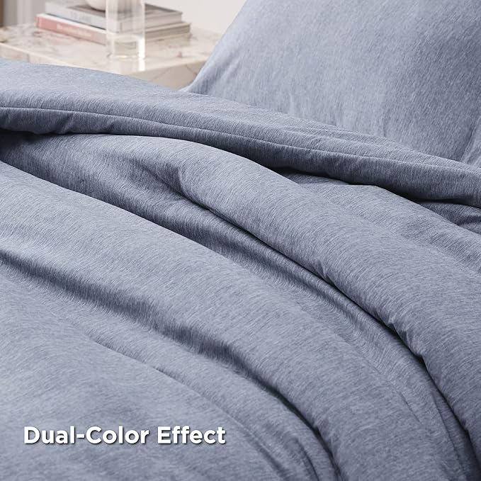 Bedsure Full Comforter Set - Navy Blue Soft Bedding for All Seasons, Cationic Dyed Bed Set, 3 Pieces, 1 Full Size Comforter (82"x86") and 2 Pillow Shams (20"x26"+2")