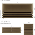 Vänt Upholstered Wall Panels - King/Cal King Size Wall Mounted Headboards - Metallic Gold - Twin/King - Set of 4 Panels (Each Individual Panel 39"x11.5")