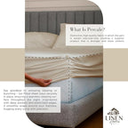 Linen Home 100% Cotton Percale Sheets Twin Size,Light Taupe, Deep Pocket, 3 Pieces Set - 1 Flat, 1 Deep Pocket Fitted Sheet and 1 Pillowcase, Crisp Cool and Strong Bed Linen