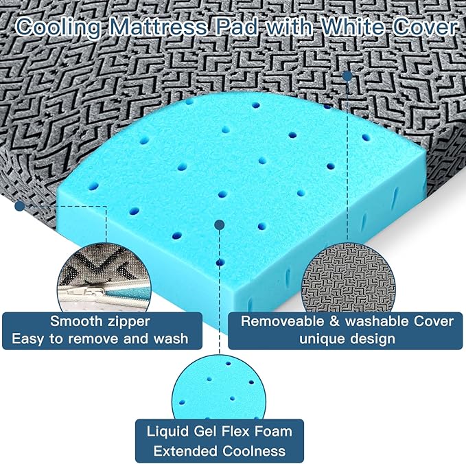 Airensky 3 Inch Memory Foam Mattress Topper, Cooling Gel Infused High Density Twin (39"x75") Topper with Removable Skin-Friendly Cover, Bed Topper for Pressure Relief Back Pain, CertiPUR-US Certified