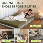 ZonLi Japanese Floor Futon Mattress Twin Size 39"x 80",100% Cotton 2.5'' Thicken Tatami Mattress,Foldable Sleeping Pad,Portable Dormitory Tatami Mat,Roll Up Floor Lounger Bed for Adult (Winter Moss)