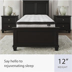Ashley Chime Twin Mattress Hybrid 12 Inch Firm Memory Foam for Pressure Relief, Mattress In a Box with Cooling Gel, Fiberglass Free