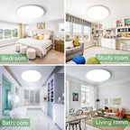 hepside 15.8INCH Big Dimmable Flush Mount Ceiling Light Fixture White, 3CCT 3000/4500/6000K Ceiling Lamp, 36W 4200LM Super Bright Low Profile Light for Bedroom, Kitchen, Bathroom, Hallway