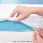 Subrtex Mattress Topper, Gel-Infused Memory Foam Mattress Topper, High Density Cooling Bed Topper Pad with Breathable Removable Fitted Cover CertiPUR-US Certified (3 Inch, Queen)