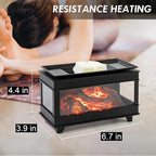 Freestanding Fireplace Wax Warmer,Wax Warmer for Scented Wax,Electric Wax Melt Warmer,Full Metal Wax Melter,Wax Burner Fragrance Warmer for Home Office Gifts&Decor (Three-Sided Glass)