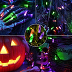 Orange & Purple & Green Halloween Lights, 2 Pack 33ft 100 LED Halloween Decoration Lights Waterproof 8 Modes Battery Operated String Light for Outdoor & Indoor,Tree, Wreaths, Holiday, Party Decor