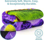 Dawhud Direct T-Rex Fleece Blanket for Bed, 75" x 90" Queen Size Jurassic Fleece Throw Blanket for Boys, Men, Unisex and Kids - Super Soft Plush Dinosaur Blanket Throw