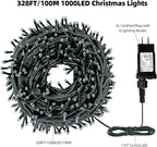 328FT 1000LEDs Christmas Lights Outdoor Indoor 8 Modes for Christmas Tree Party Decoration, 100% UL Listed (Warm White)