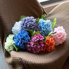 3PCS 22 inch Realistic Artificial Hydrangea Large Real Touch Flowers Artificial Flowers Dry Flowers Outdoor Wedding Christmas Office Family Party Living Room Table Decoration (Green)