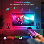 PANTON VILLA LED Lights for 55-75 Inch TVs, 16.4FT ICRGB TV LED Backlight Kit with APP & Remote Control, Music Sync, USB Powered