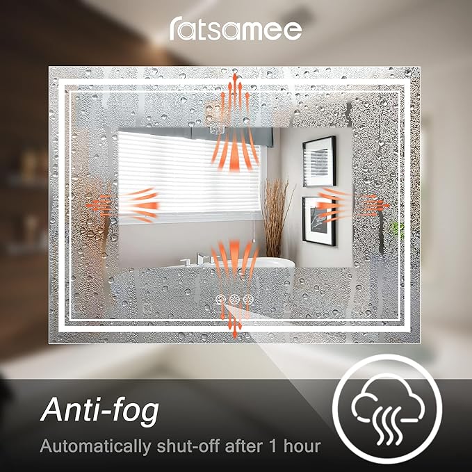 110x40 Inch Led Mirror for Bathroom with Front Light and Backlit, Dimmable Anti Fog Wall Bathroom Mirror with Led Lights, Water Proof, Decor Vanity Mirror