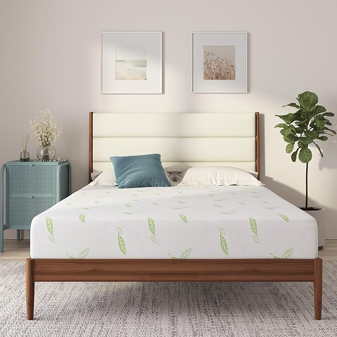 NapQueen King Size, 10 Inch Anula Green Tea Infused Memory Foam Mattress, Bed in a Box, CertiPUR-US Certified Mattress