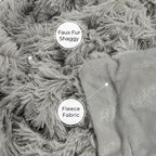 Tuddrom Decorative Extra Soft Faux Fur Blanket Queen Size 80"x90",Solid Reversible Fuzzy Fluffy Plush Fleece Comfy Microfiber Fur Blanket for Couch Sofa Bed,Quiet Grey