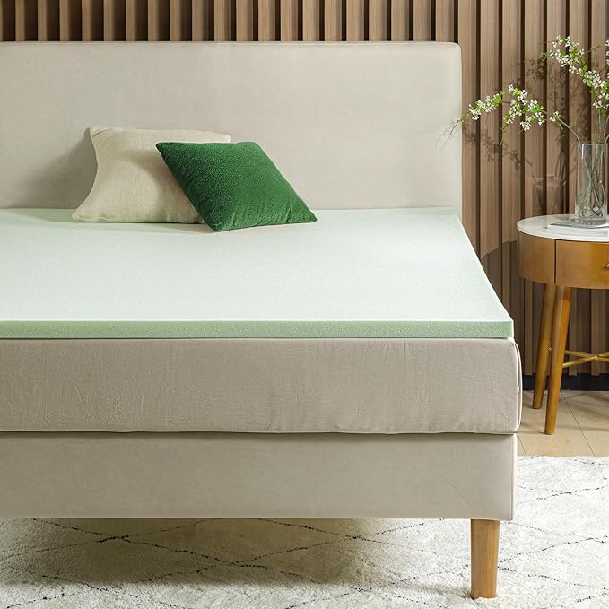 ZINUS 2 Inch Green Tea Memory Foam Mattress Topper, Smaller, More Convenient WonderBox Packaging, Pressure-Relieving Layers, CertiPUR-US Certified, King