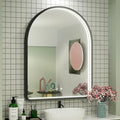 40x30 Inch LED Bathroom Mirror with Lights, Adjustable 3000K/4500K/6000K, Arched Black Frame Lighted Bathroom Vanity Mirror, Anti-Fog, Dimmable, Wall Mounted