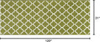 Custom Size Moroccan Trellis Runner Rug Mat for Wide Hallway Entryway Kitchen Laundry Room with Slip Resistant Latex Rubber Backing, Trellis Green, 31 inch X 10 feet