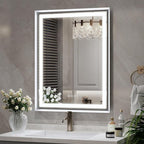 LED Bathroom Mirror, 28“x36“ Lighted Bathroom Mirror with Metal Framed, Extremely Bright LED Mirror for Bathroom, 3 Colors Dimmable, Anti-Fog, Memory, Wall Mounted Lighted Vanity Mirror