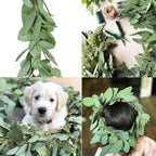 DearHouse 5.5ft Seeded Eucalyptus Garland, Artificial Vines Faux Eucalyptus Leaves Table Garland Artificial Greenery Wedding Backdrop Arch Wall Decor