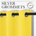 NICETOWN Bedroom Curtain Panels Draperies, Thermal Insulated Solid Grommet Curtains/Drapes (Bright Yellow, 1 Pair, 34 by 72-inch)