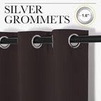 NICETOWN Blackout Thick Window Curtains - Thermal Insulated Grommet Drape Panels for Bedroom and Living Room (Brown, Set of 2, W42 x L90 per Panel)