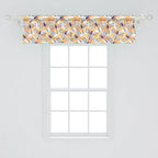 Ambesonne Dragonfly Window Valance Pack of 2, Uneven Big Repetitive Winged Bug 2 Pairs of Patched Wings Flying Orange Blobs, Rod Pocket Curtain Valances for Kitchen Bedroom, 42" X 12", Sand Brown